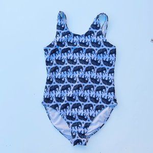 GAP Purple Open Back Elephant One Piece Swimsuit (size XXL)